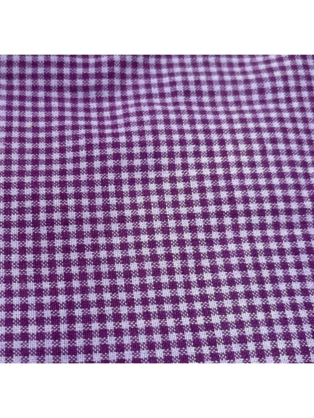 Purple Gingham Cotton Fabric 17x21